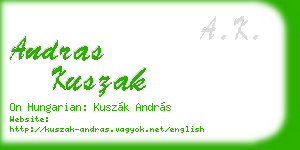 andras kuszak business card
