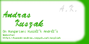 andras kuszak business card